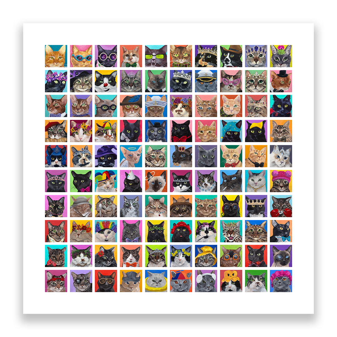100 Cats Art Print