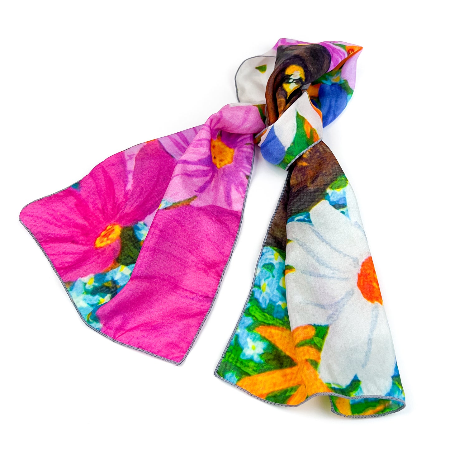 Long Silk Scarf - Daisy's Daisies