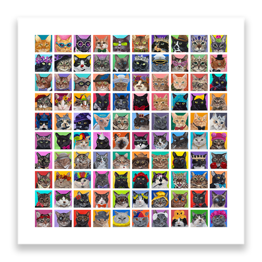 100 Cats Art Print