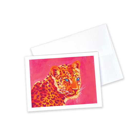 Greeting Card - Pink Leopard