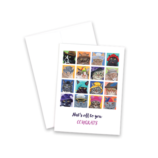 Greeting Card - Hats off to you Congrats