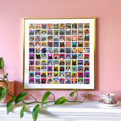 100 Cats Art Print