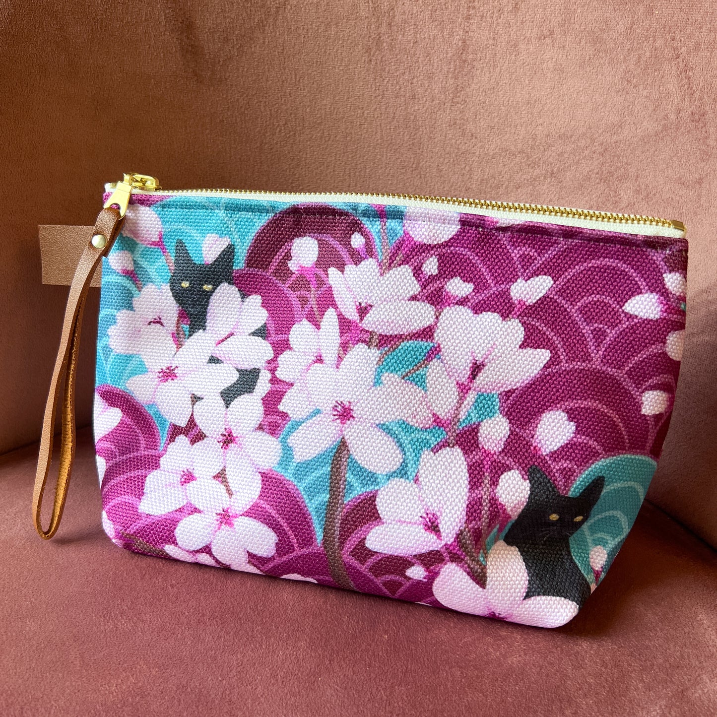 Makeup Bag - Sakura Waves