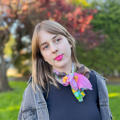 Long Silk Scarf - Daisy's Daisies