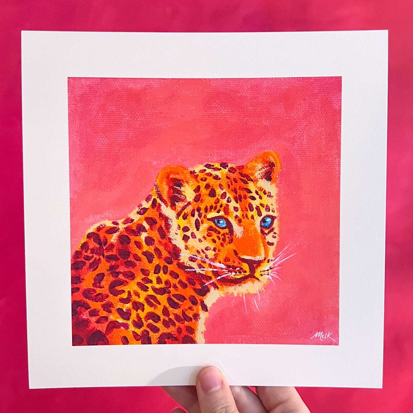 Pink Leopard Art Print